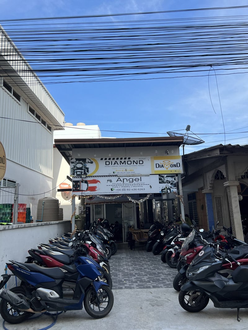 scooter motorbikes rental in Phuket airport front shop